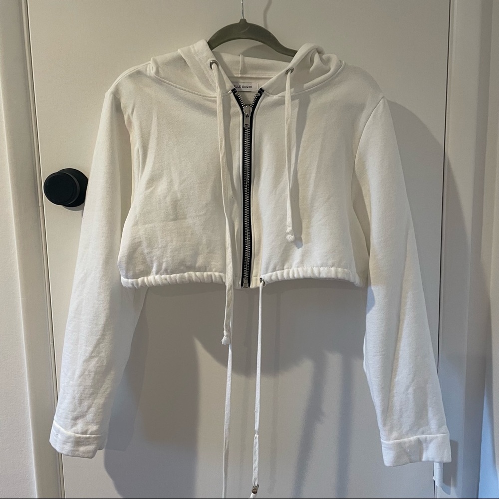 Danielle Guizio Cropped Zip-up Hoodie